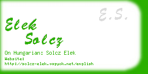 elek solcz business card